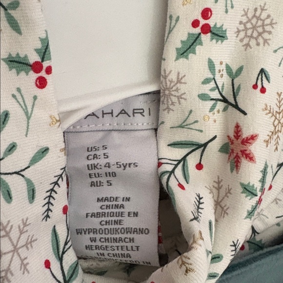 Green Velvet Pinafore Dress with Floral Top Girls Size 5 - Picture 5 of 5